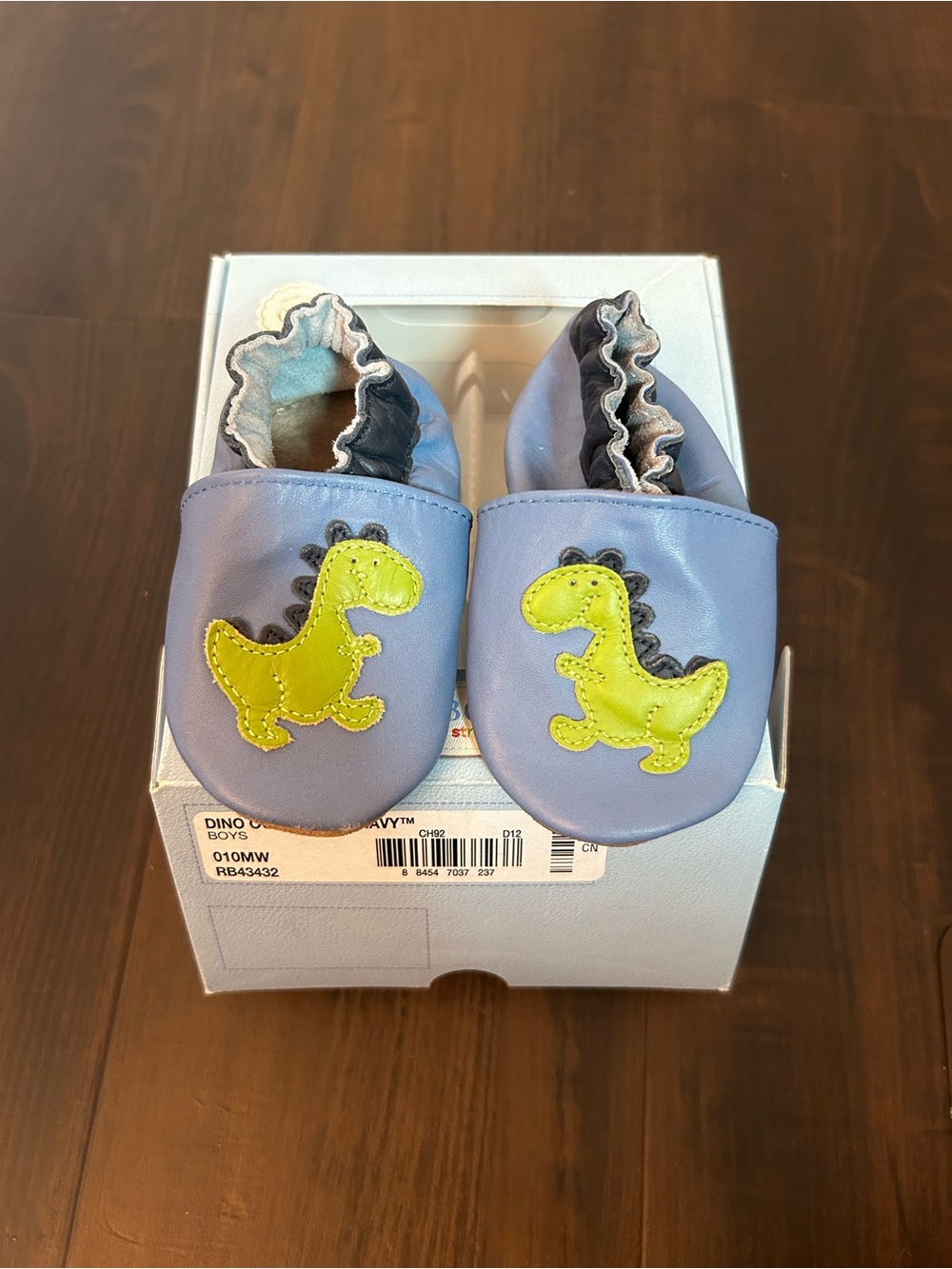 Robeez Baby/Toddler Light Blue Dino Soft Sole Shoes